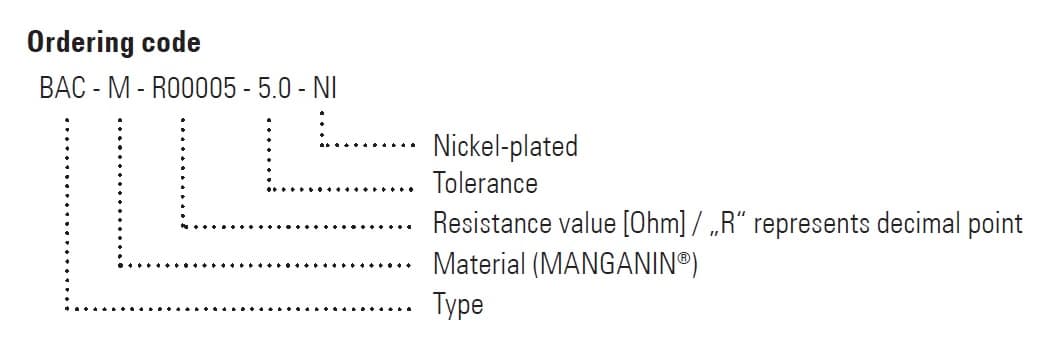 BAC Part Number Example