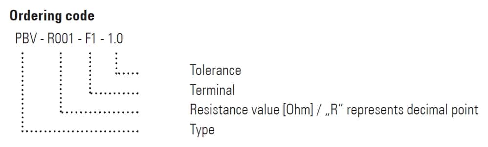 PBV Part Number Example