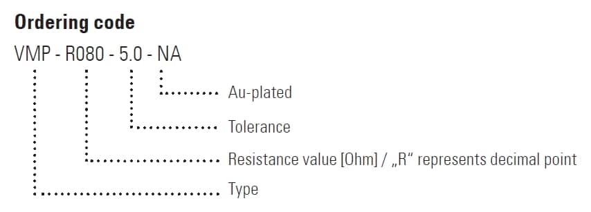 VMP-NA Part Number Example