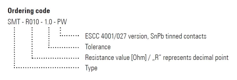 SMT-PW Part Number Example