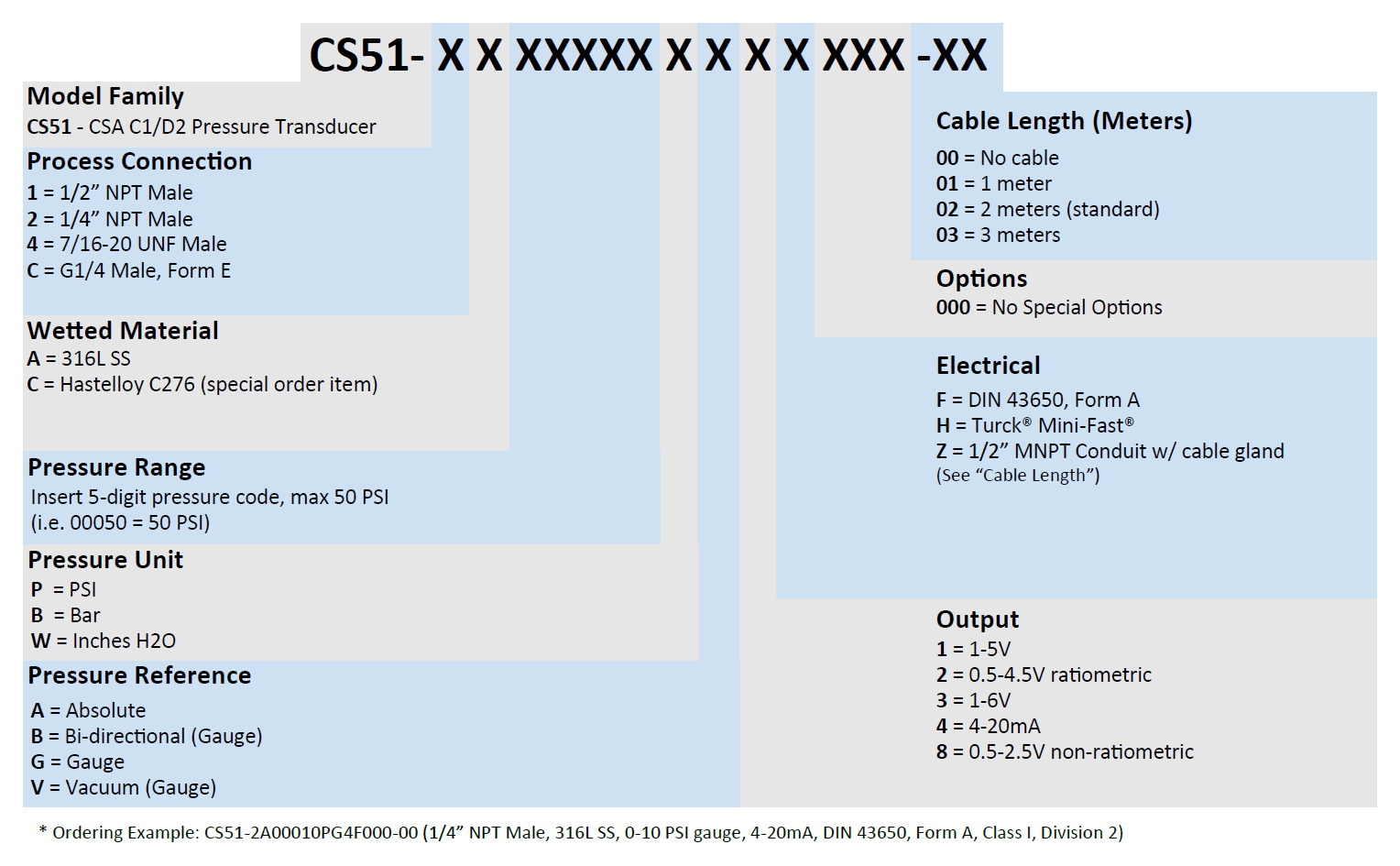 CS51 Part Number Example