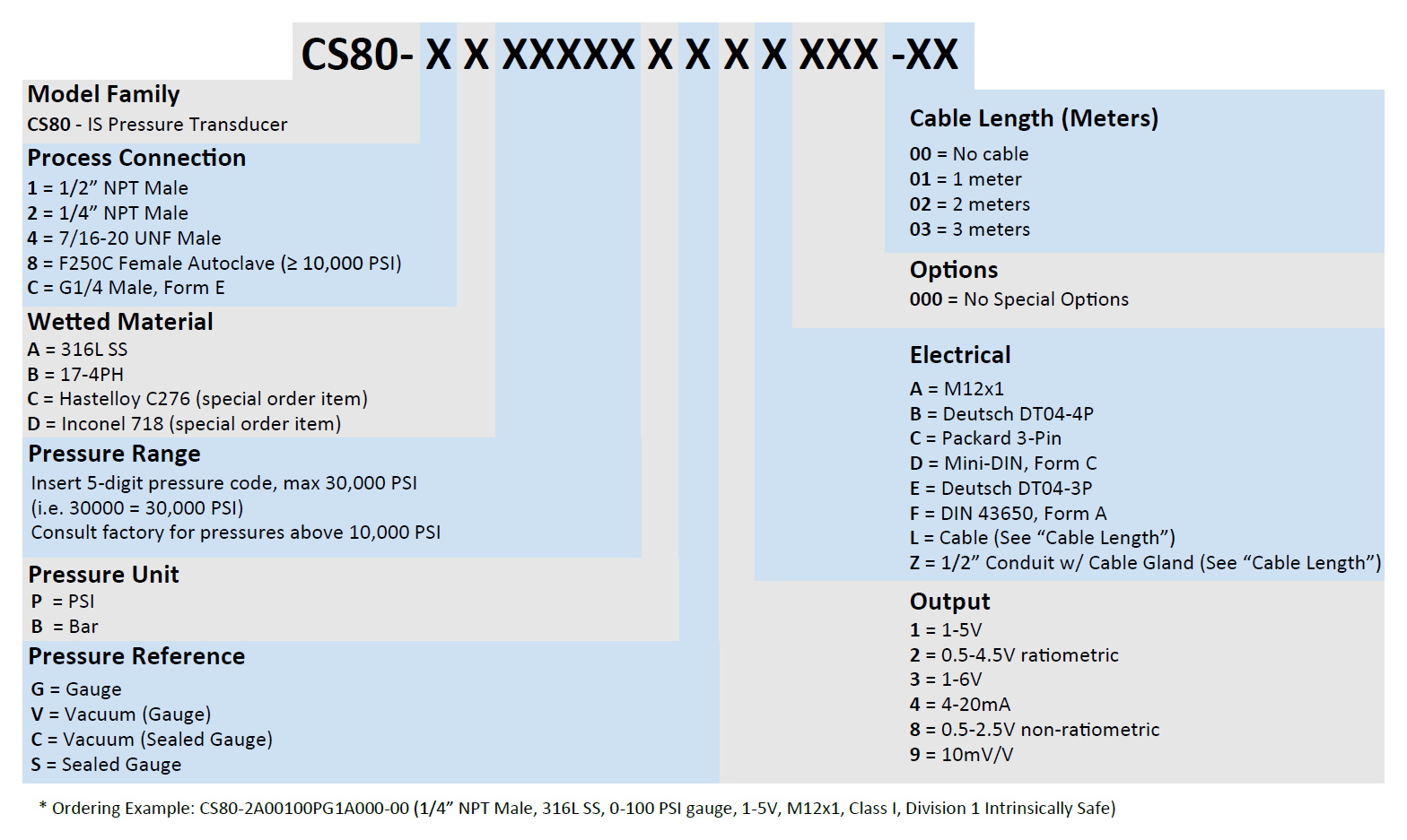 CS80 Part Number Example