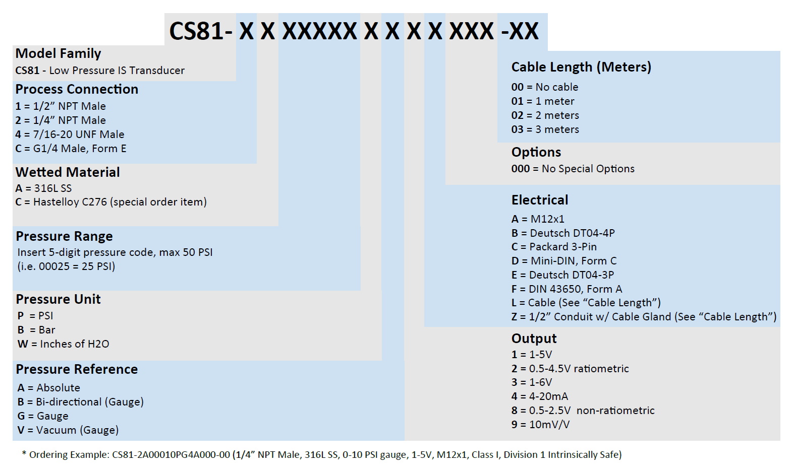 CS81 Part Number Example