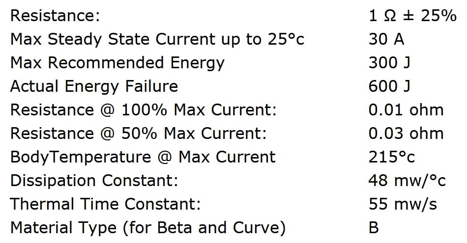 Ametherm AS32 1R030 Specifications