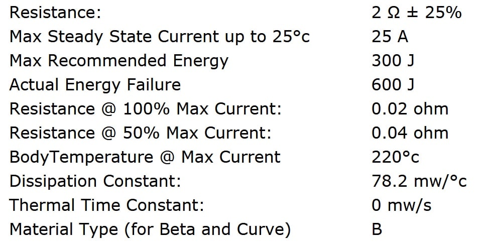 Ametherm AS32 2R025 Specifications