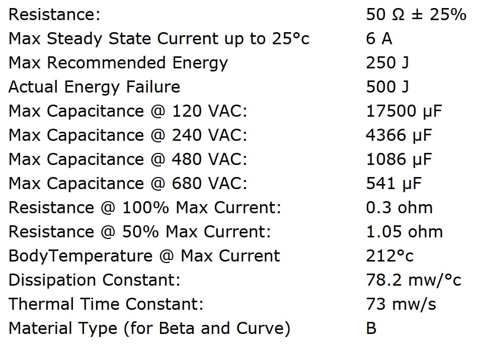 Ametherm AS32 50006 Specifications