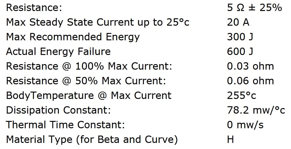 Ametherm AS32 5R020 Specifications