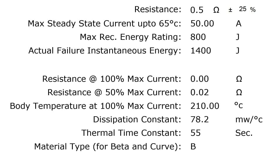 Ametherm AS35 0R550 Specifications