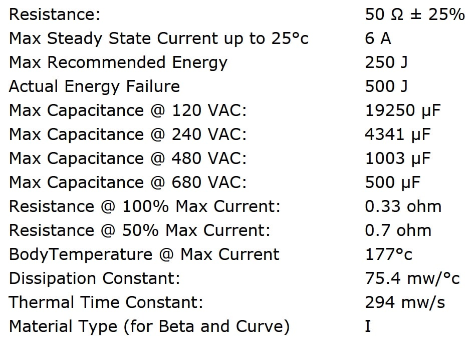 Ametherm MS32 50006-L Specifications