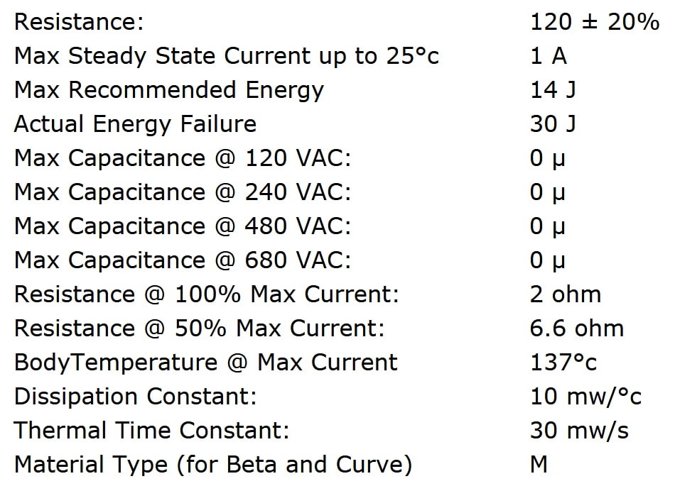 Ametherm SL10 12101 Specifications