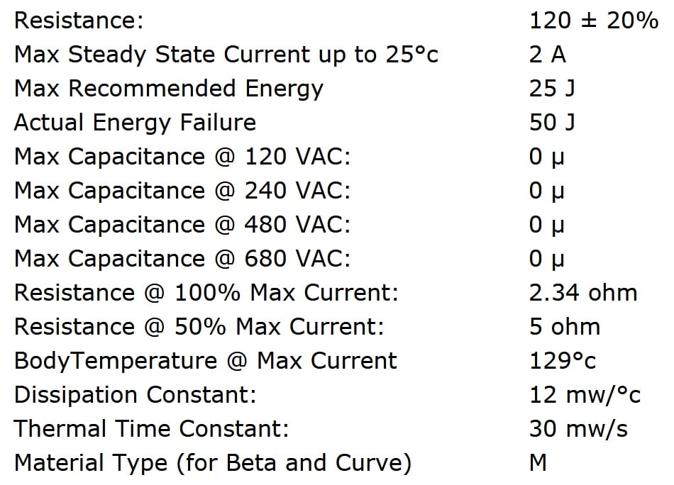 Ametherm SL12 12102 Specifications