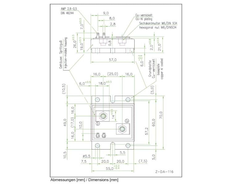 Isabellenhütte RUG-Z series dimensions diagram