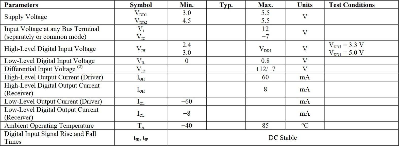 NVE IL3522E Specifications