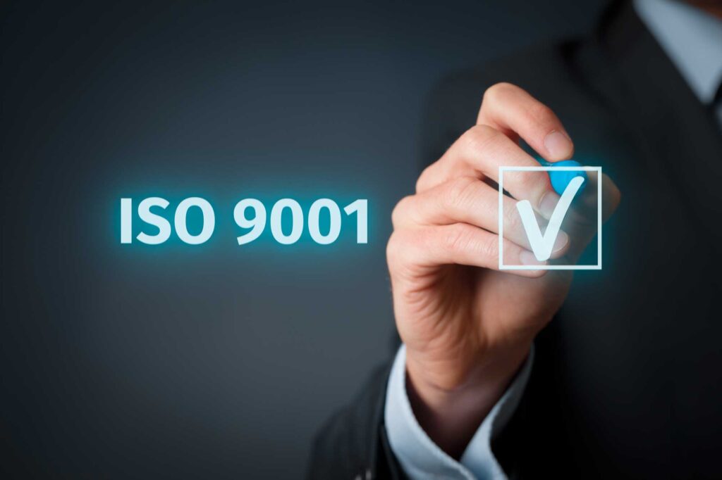 Accreditation Image showing ISO 9001 being ticked