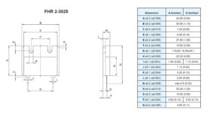 Powertron FHR 2 3025 drawing and sizes Image