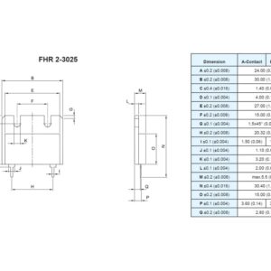 Powertron FHR 2 3025 drawing and sizes Image