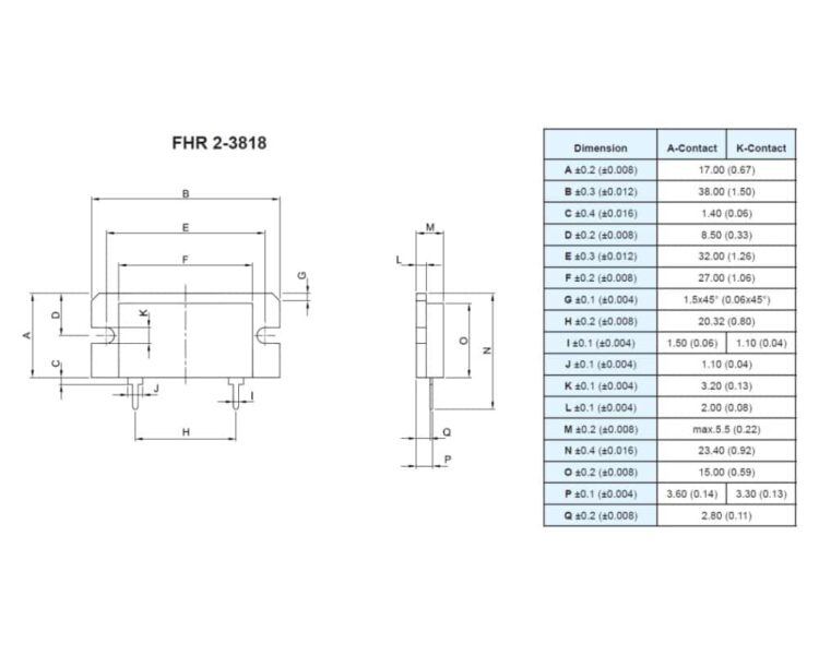 Powertron FHR 2 3818 resistor drawing image
