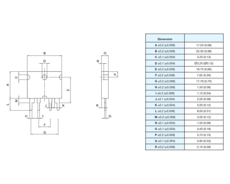 Powertron FHR 4-2321 precision power shunt resistor drawing