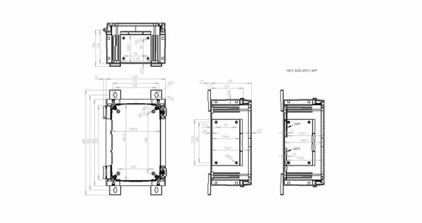Fibox NEO enclosure dimensions 322215 (320mm x 220mm x 150 mm)