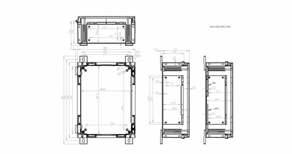Fibox NEO enclosure dimensions 423215 (420mm x 320mm x 150 mm)