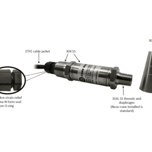 Core Sensors CS12 / CS82 Pressure Transducer Materials Diagram