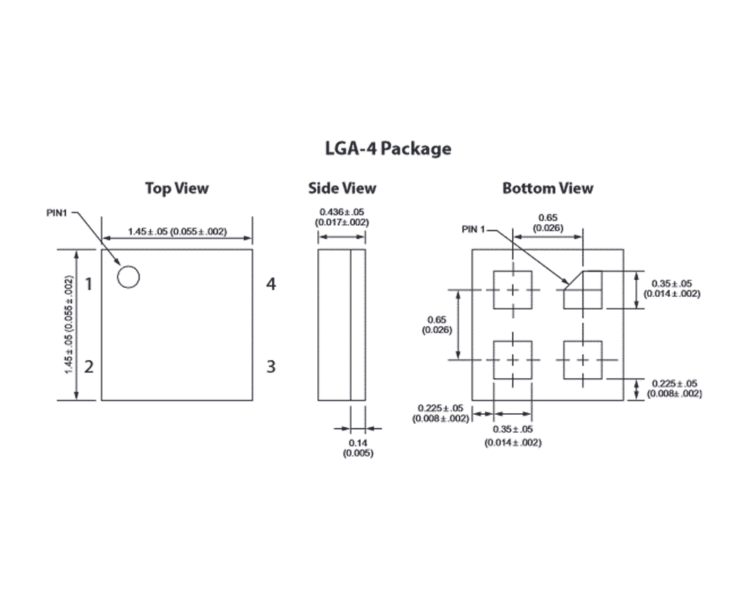 Coto LGA-4 Package Dimensional Diagram