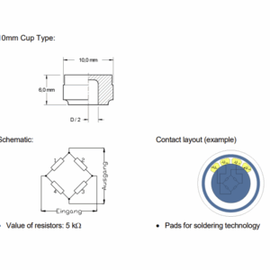 Diagram of cup type and sensor layout for ICS-NH C10 High Temperature Pressure Sensor